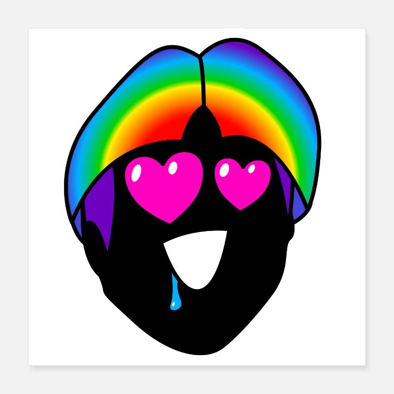 Éperdument amoureux : Sticky Queer Pride Poster 40 x 40 cm