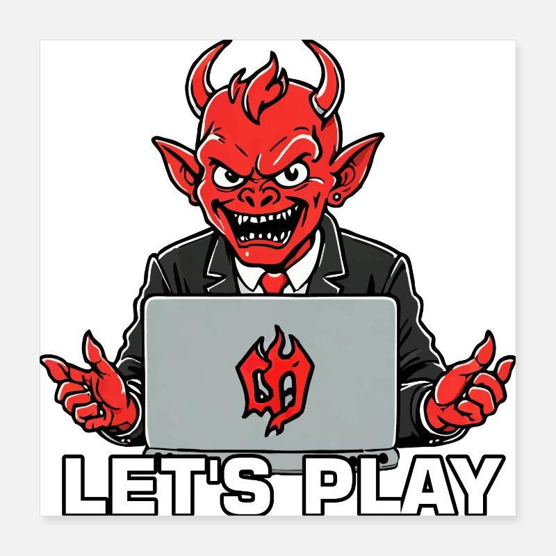 Roter Teufel Poster 40x40 cm