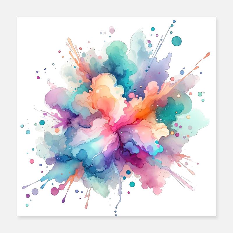 splash drop liquid abstract background water wave Poster 16" x 16" (40x40 cm)