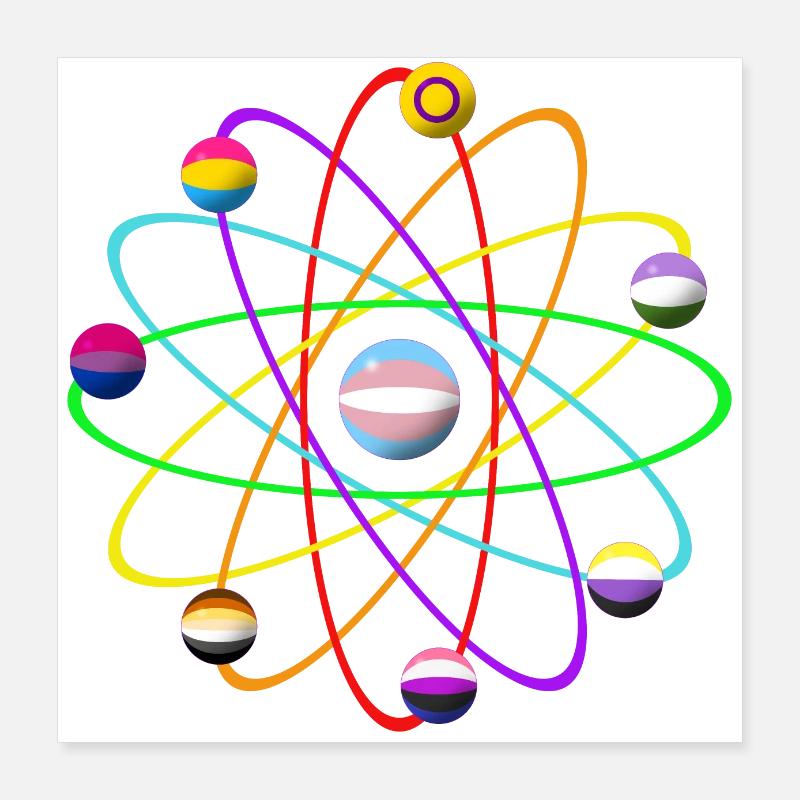 LGTBIQ+ atom Poster 16" x 16" (40x40 cm)