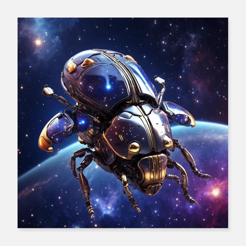 Affiche L’insecte de l’espace comme vaisseau spatial dans l’espace Poster 40 x 40 cm