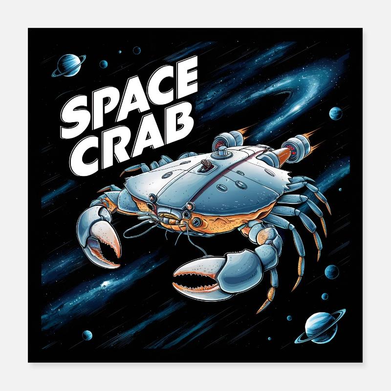 Space Crab Space Crab en tant que vaisseau spatial Poster 40 x 40 cm