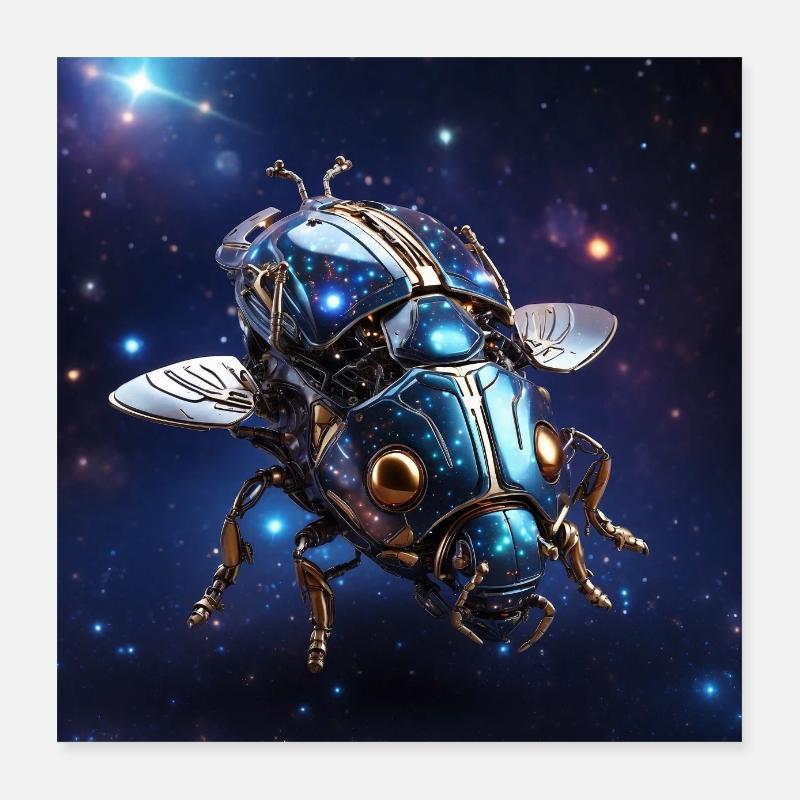 Affiche Insecte de l’espace comme vaisseau spatial dans l’espace Poster 40 x 40 cm