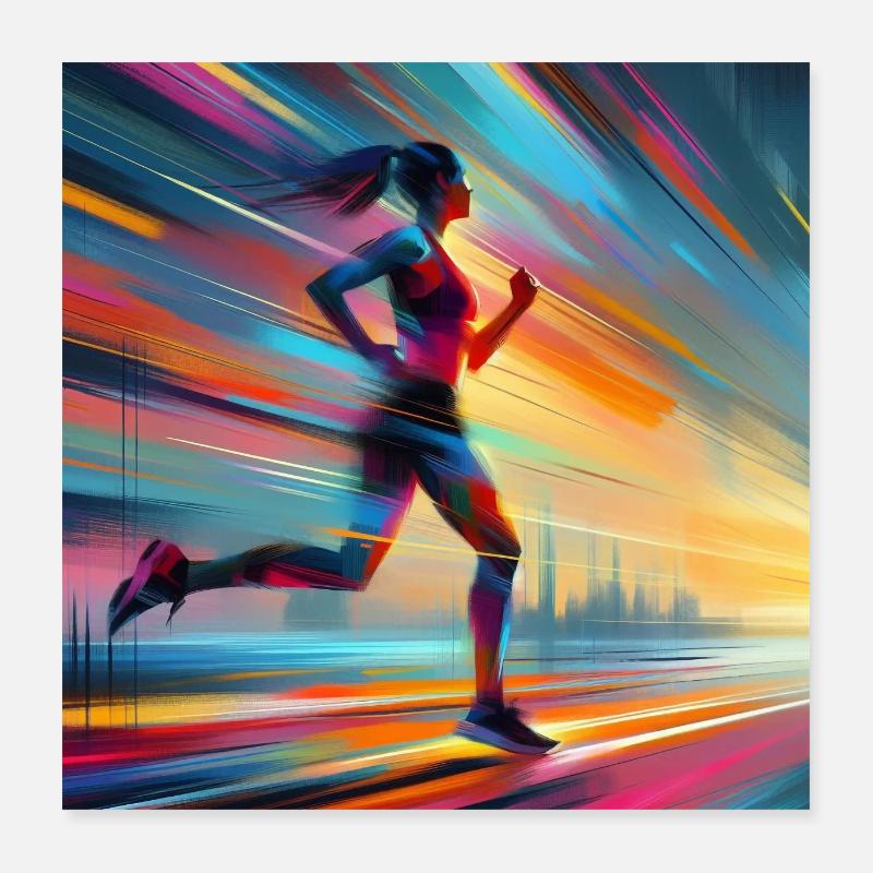 Femme de course 1 Poster 40 x 40 cm