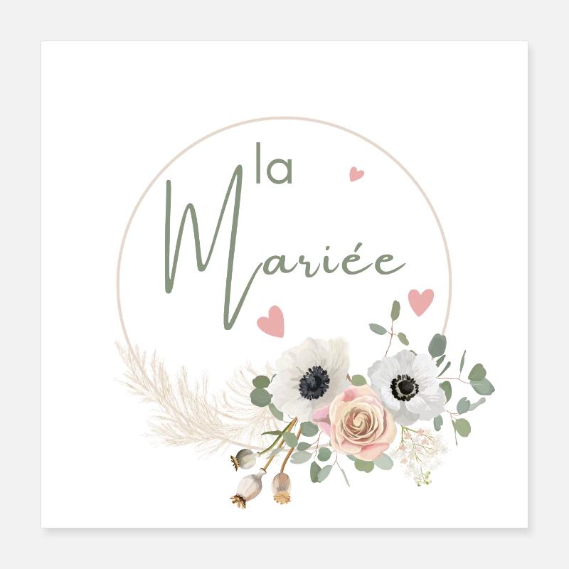 la mariée couronne fleurs Boho Poster 40 x 40 cm