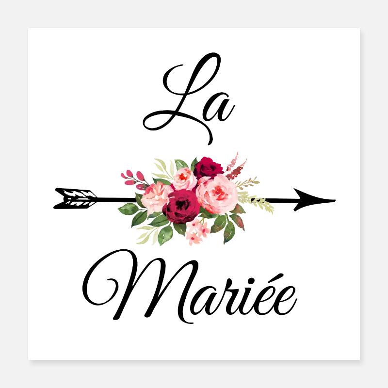 Der Brautpfeil Blumenstrauß Poster 40x40 cm