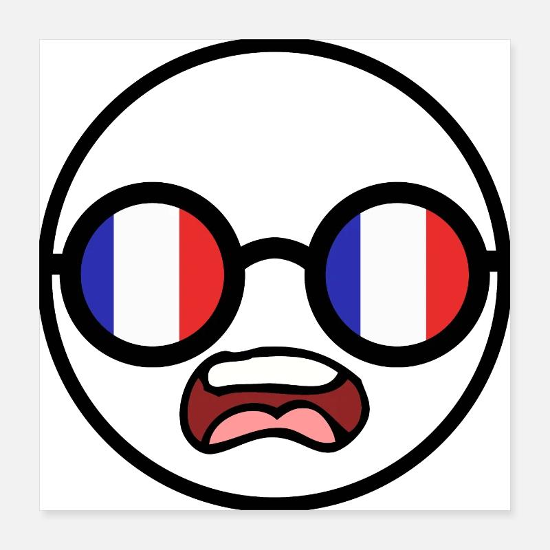 Uomo francese scioccato Poster 40x40 cm