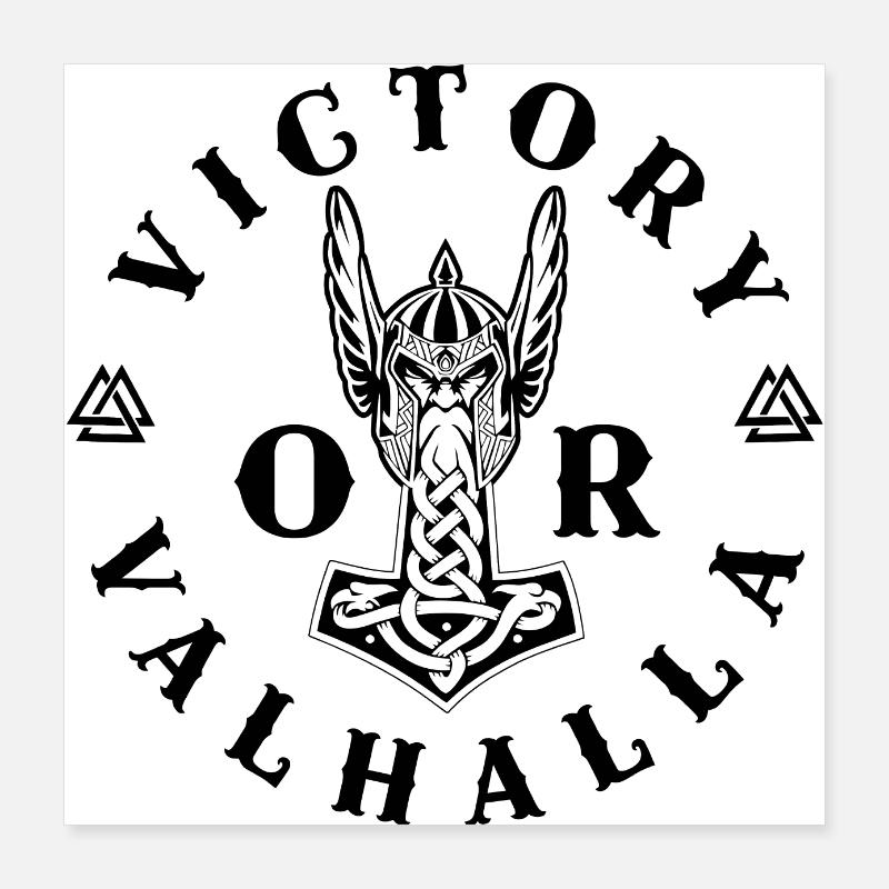 Vikings norden valhalla sweden scandinavia flaga Poster 16" x 16" (40x40 cm)