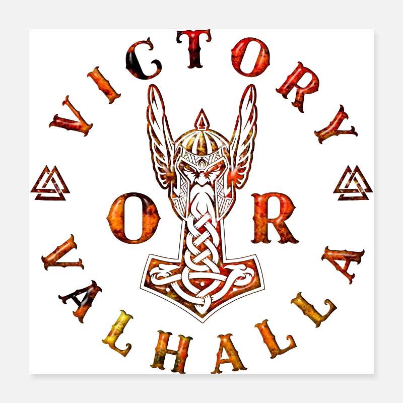 Vikings norden valhalla suède scandinavia flaga Poster 40 x 40 cm