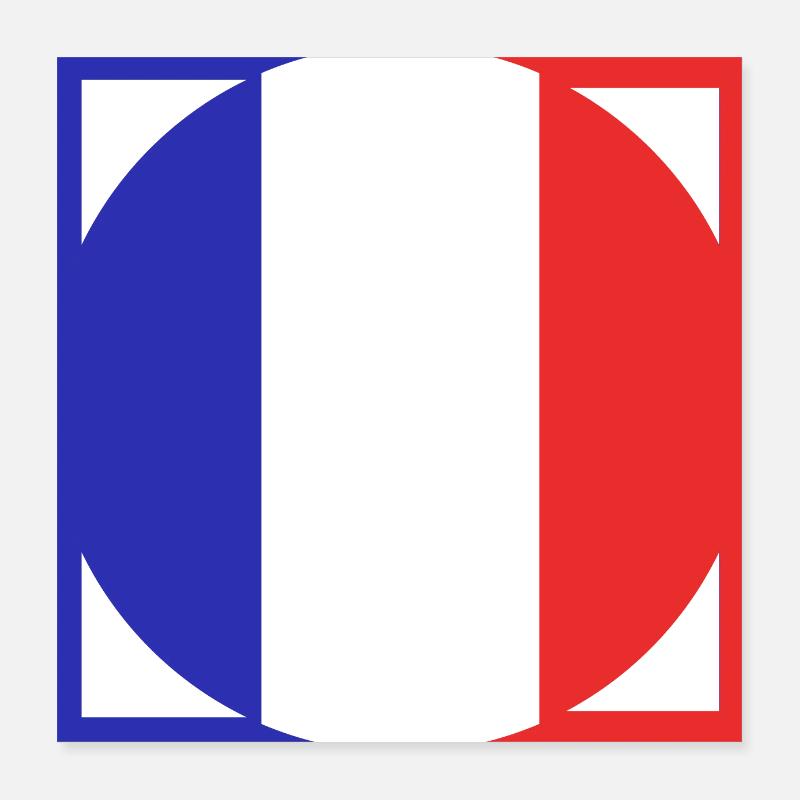 Drapeau français blason bleu blanc rouge Poster 40 x 40 cm
