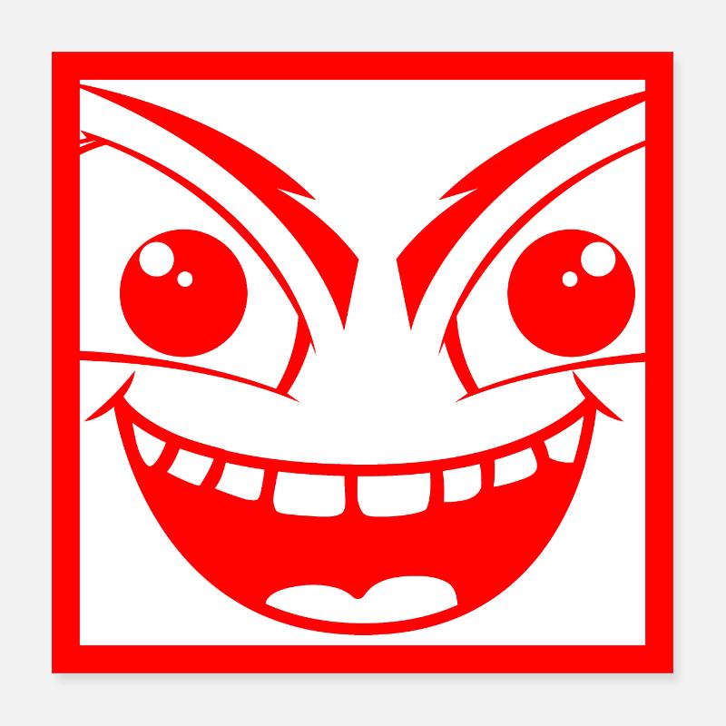 Mischievous monster with human face Poster 16" x 16" (40x40 cm)