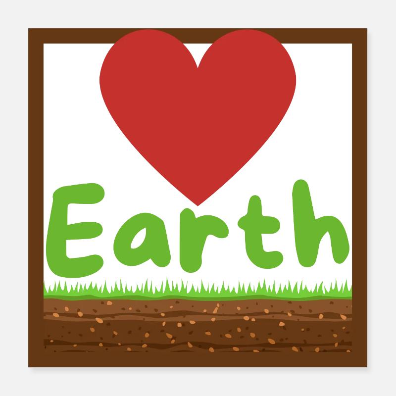aimer la planète terre et la protéger Poster 40 x 40 cm