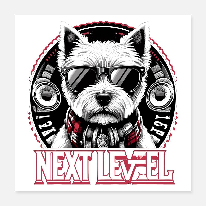 West Highland White Terrier Next Level Hip Hop Poster 40x40 cm