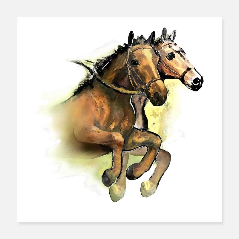 Im Sprung Poster 40x40 cm