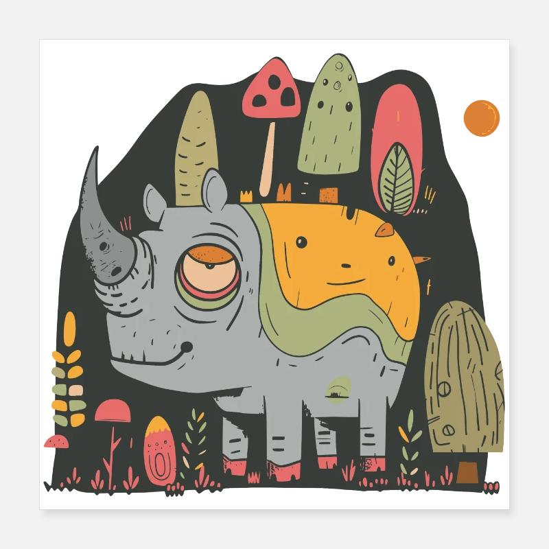 Rhinocéros fatigué | © M2-D2 Poster 40 x 40 cm