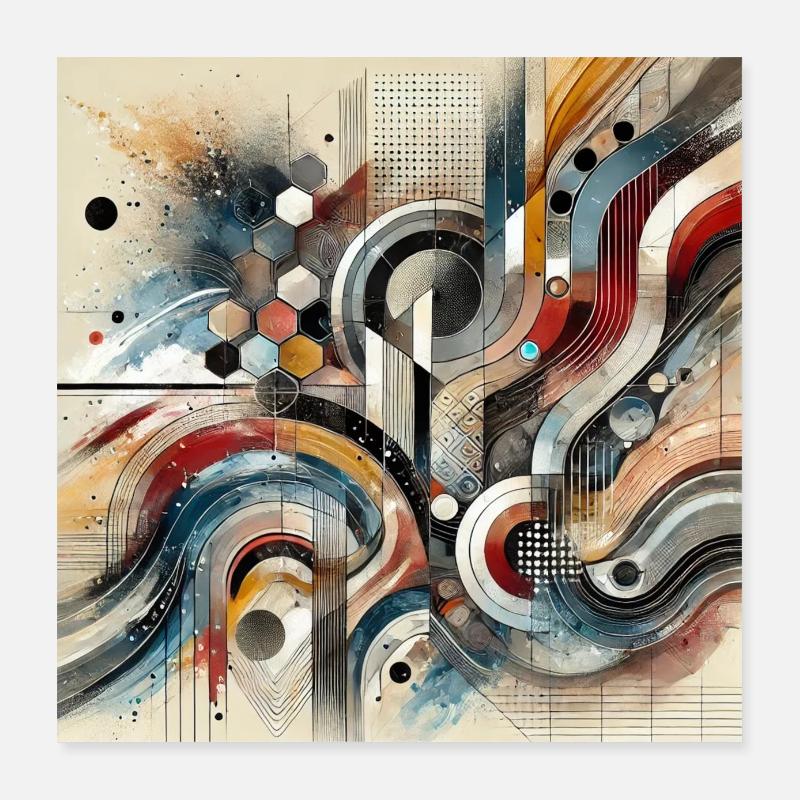 Auffällige Bewegung - Abstraktes Gemälde Poster 40x40 cm