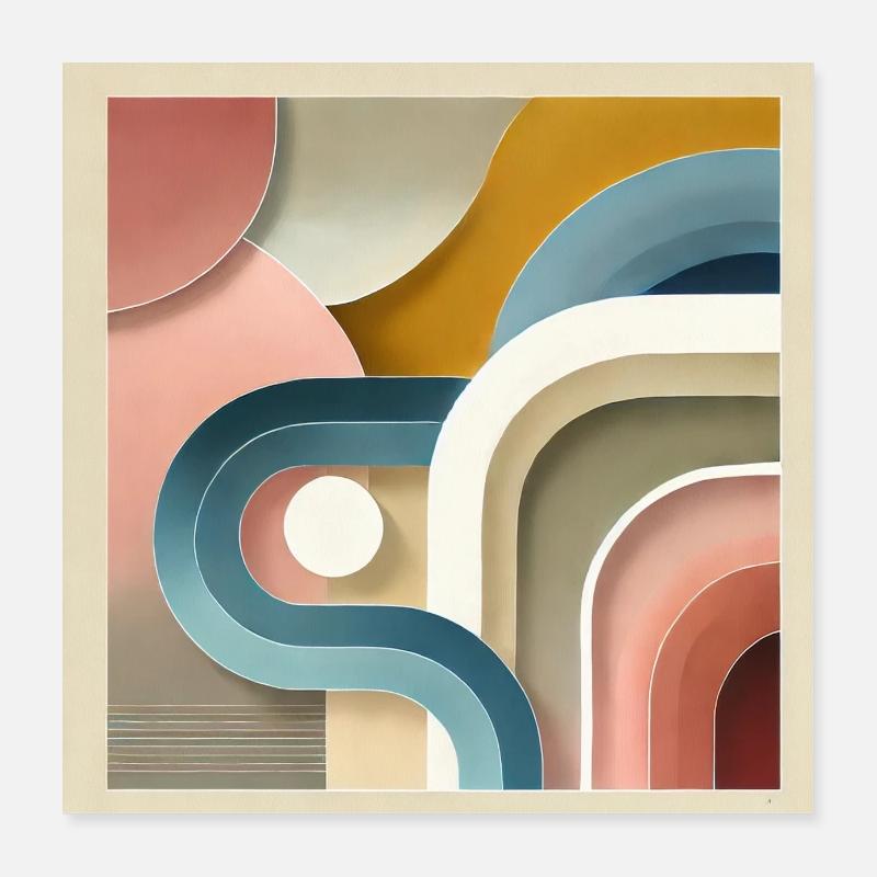 Pastell Sinfonie - Abstraktes Gemälde Poster 40x40 cm