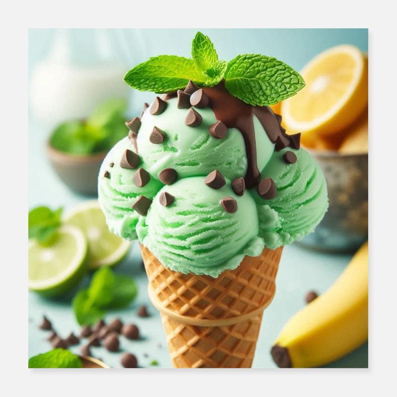 Mint ice cream Poster 16" x 16" (40x40 cm)