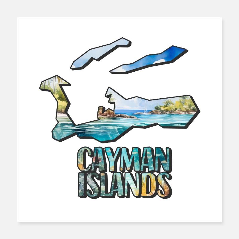 Watercolor Map Islands Poster 16" x 16" (40x40 cm)