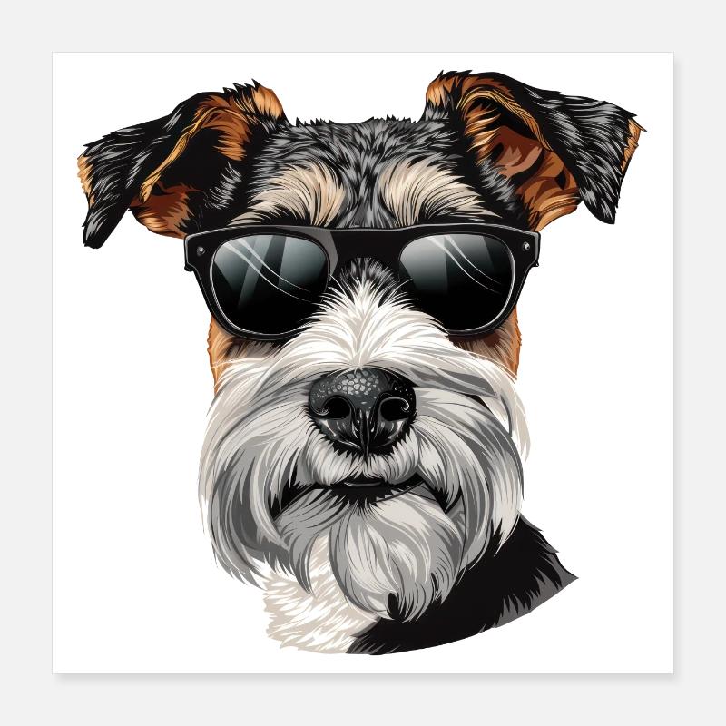 Wirehaired Fox Terrier, Wire Fox Terrier, Dog Poster 16" x 16" (40x40 cm)