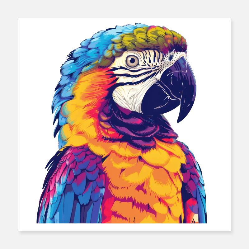 Parrot, bird, tropical, summer, gift Poster 16" x 16" (40x40 cm)
