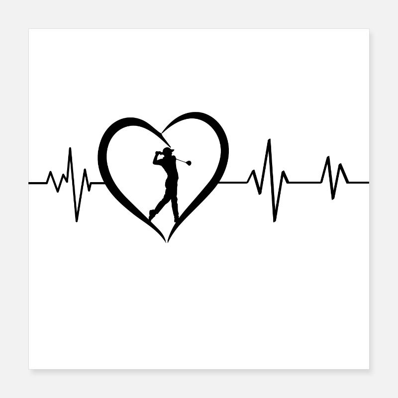 Heartbeat Golf Poster 16" x 16" (40x40 cm)