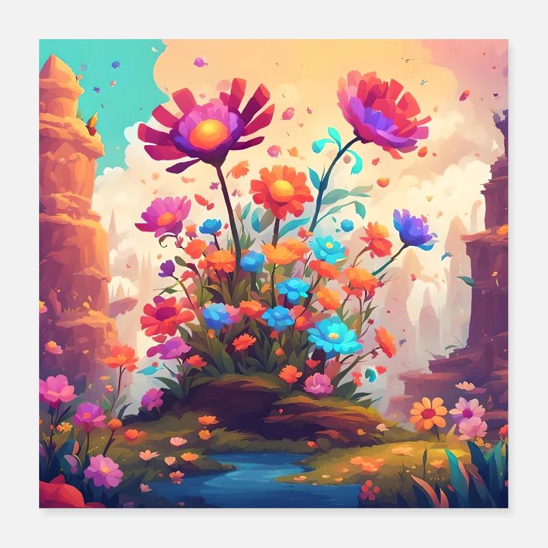 Flowers 3 Poster 40x40 cm