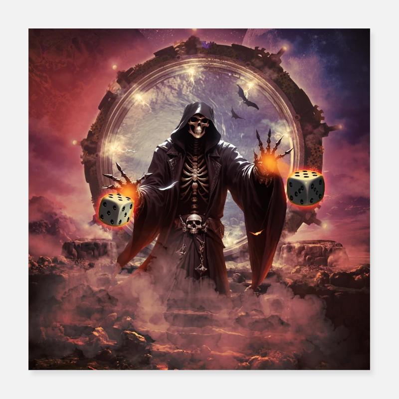 Fascinating and mystical setting of a skeleton Poster 16" x 16" (40x40 cm)