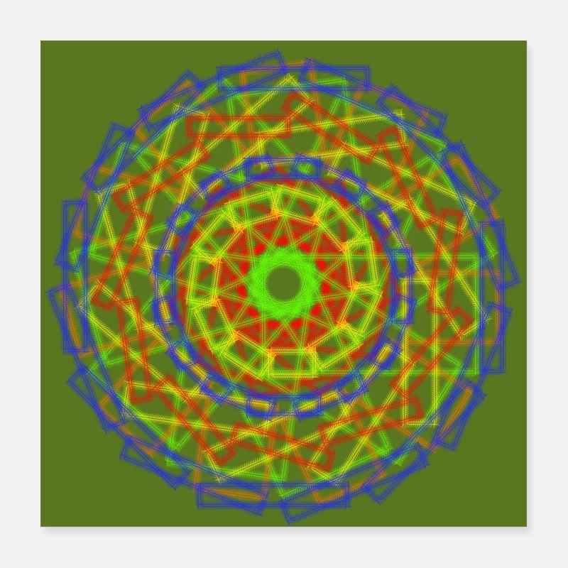 Vert, rouge, bleu, roue Poster 40 x 40 cm