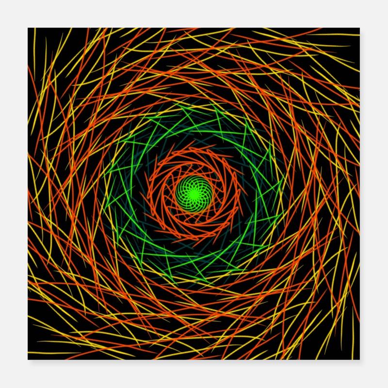 Lignes concentriques abstraites Poster 40 x 40 cm