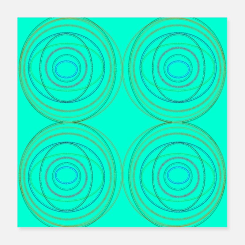 Mint Circles Poster 16" x 16" (40x40 cm)