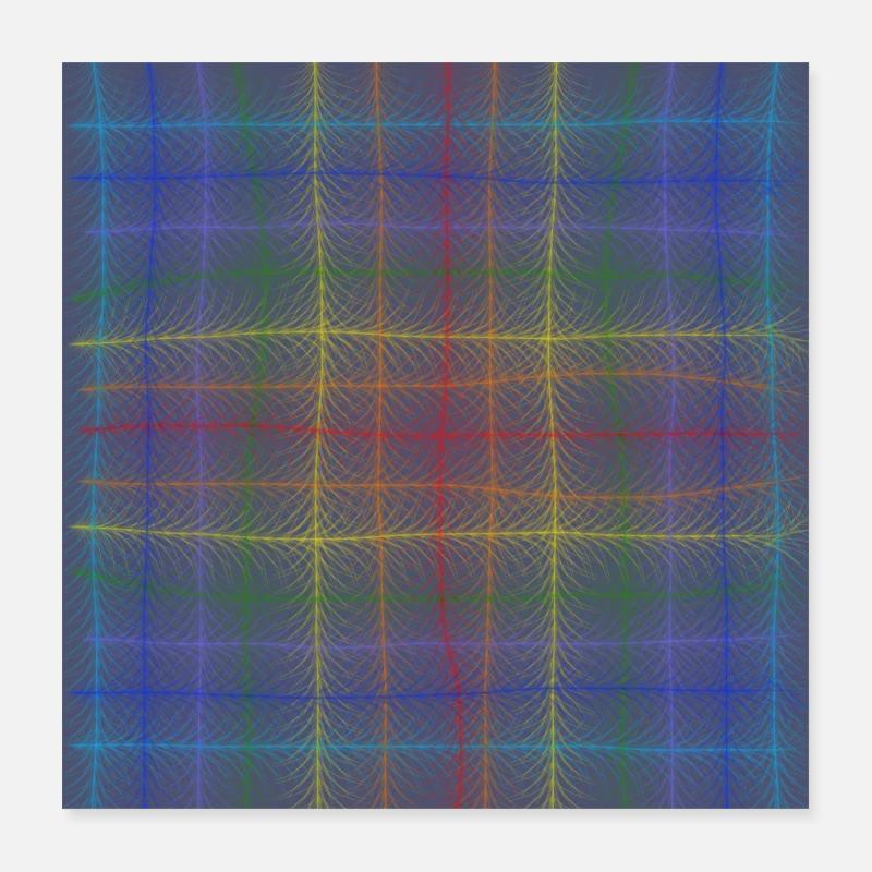 Regenbogen-Linien-Muster Poster 40x40 cm