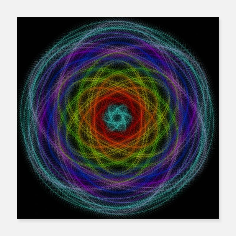 Hypnotischer Regenbogen Poster 40x40 cm