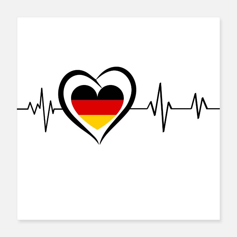 Germany heartbeat Poster 16" x 16" (40x40 cm)