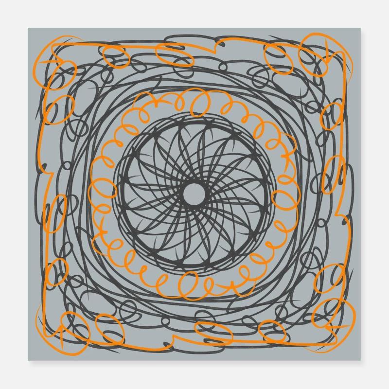 Roue noire et orange Poster 40 x 40 cm