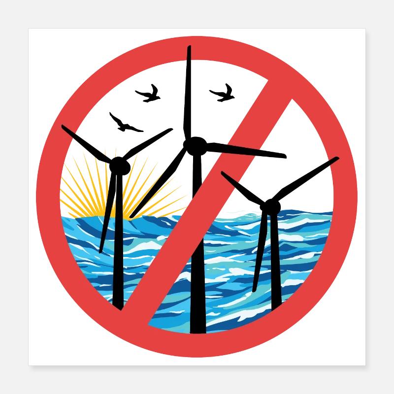 Stopp Offshore Windkraft Poster 40x40 cm