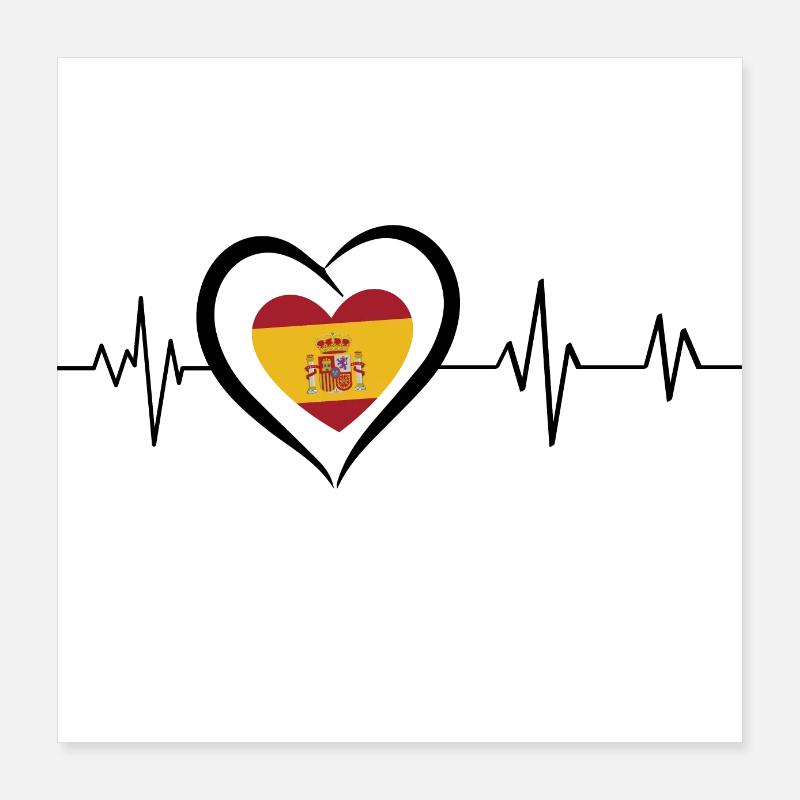 Heartbeat Spain Poster 16" x 16" (40x40 cm)