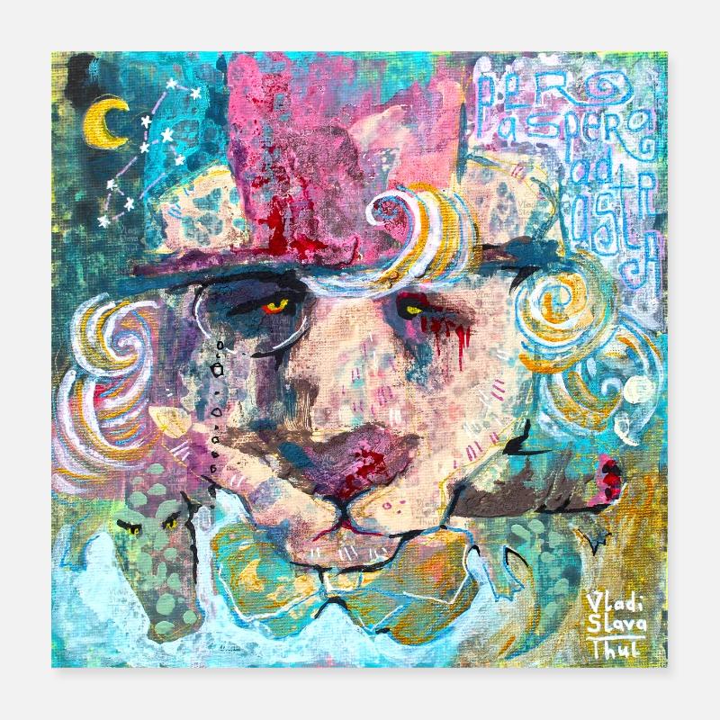 Amigo Lion Poster 40 x 40 cm