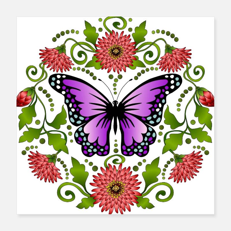 Schmetterling Poster 40x40 cm