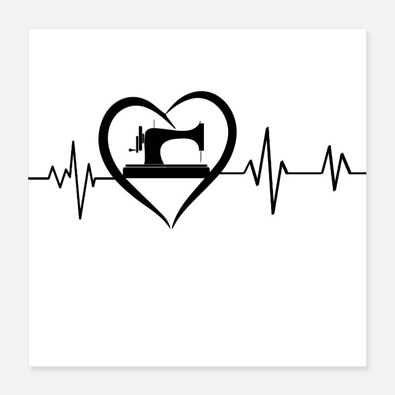 heartbeat sewing Poster 16" x 16" (40x40 cm)