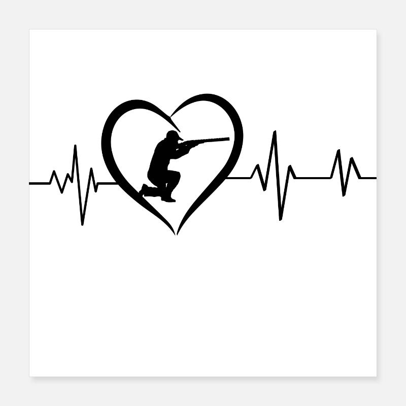 Hunter Heartbeat Poster 16" x 16" (40x40 cm)