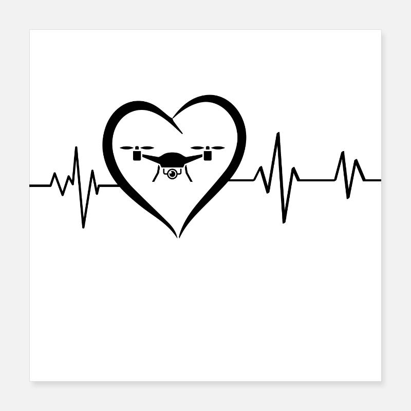 battement de cœur drone Poster 40 x 40 cm