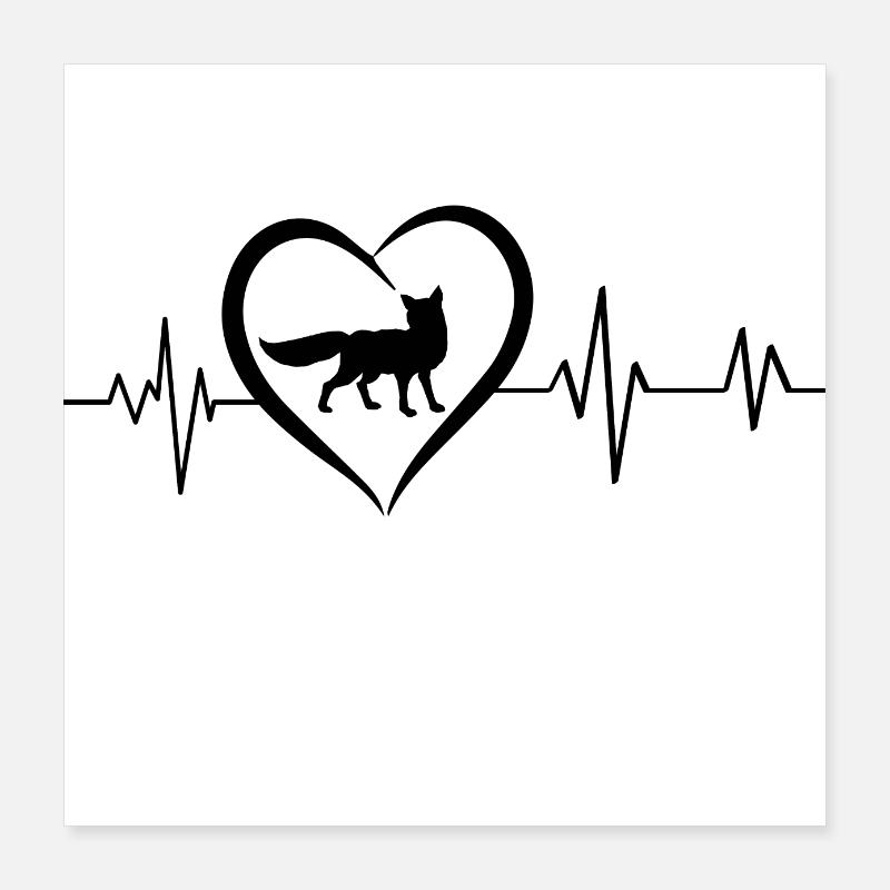 Fox heartbeat Poster 16" x 16" (40x40 cm)