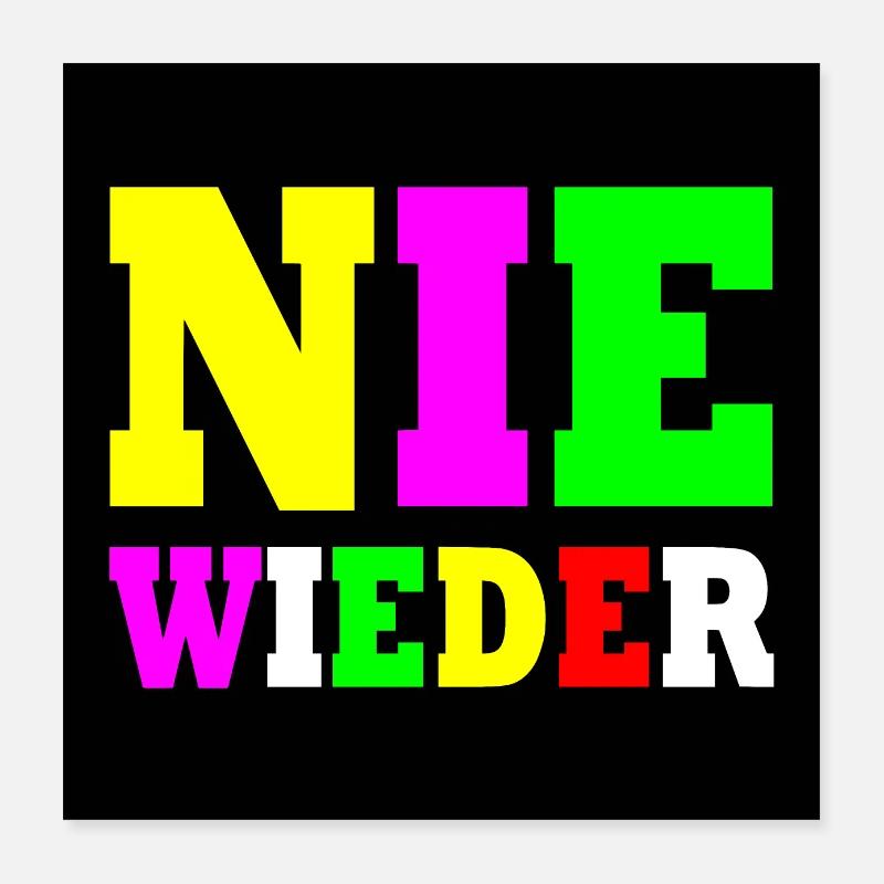 Nie wieder Poster 40x40 cm