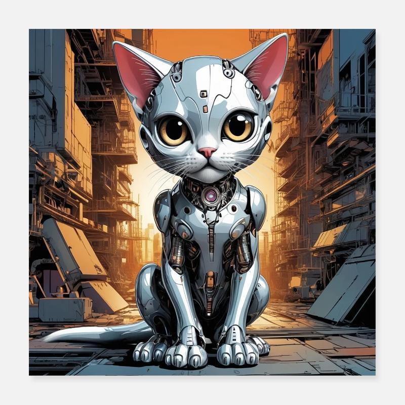 Robo Kitten Poster 16" x 16" (40x40 cm)