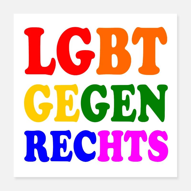 Lgbt contro la destra Poster 40x40 cm