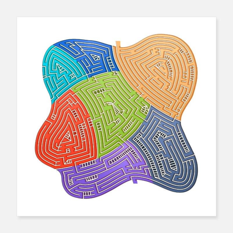 Labyrinthe 3 (fond transparent) Poster 40 x 40 cm