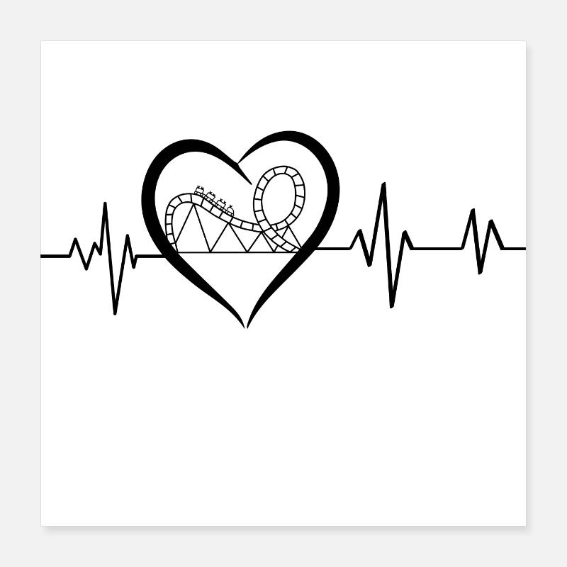 heartbeat Achterbahn Poster 40x40 cm