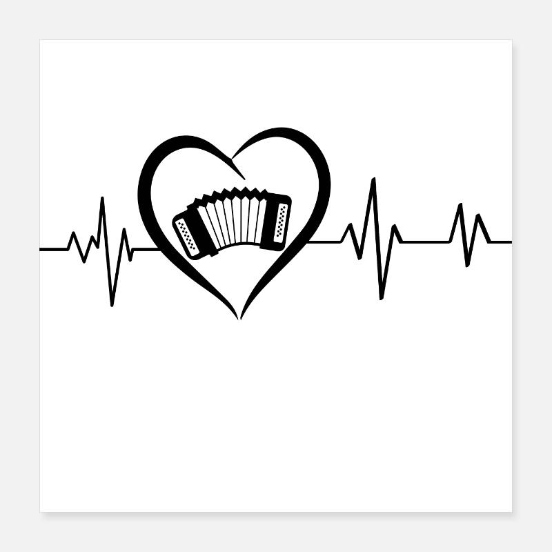 Heartbeat Accordion Poster 16" x 16" (40x40 cm)