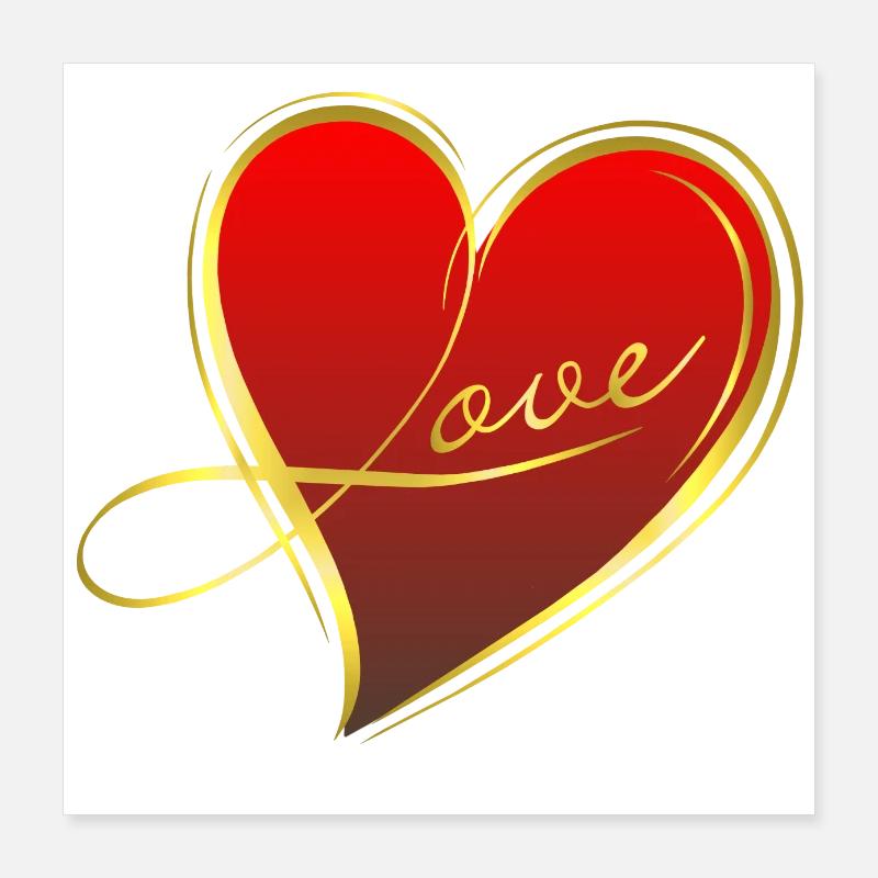 red heart Poster 16" x 16" (40x40 cm)